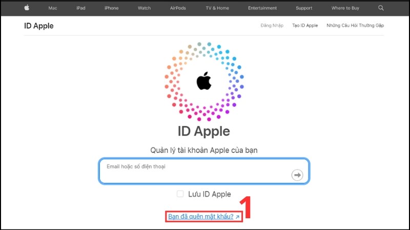 Truy cập trang web: https://account.apple.com/ 